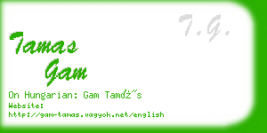 tamas gam business card